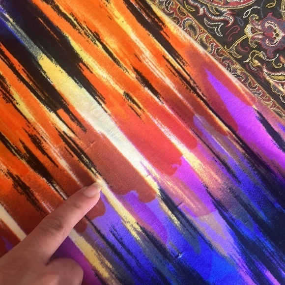 Bongo Women’s Orange/Purple Static Strip Print Maxi Dress Size L - Picture 16 of 16